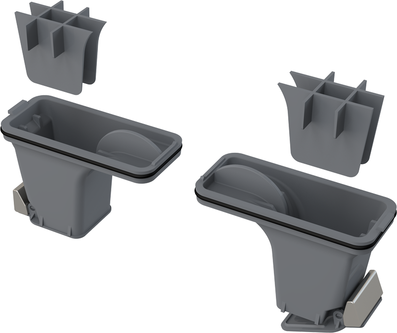 P095 - Set of combined odour traps for stainless steel shower drains ALCA